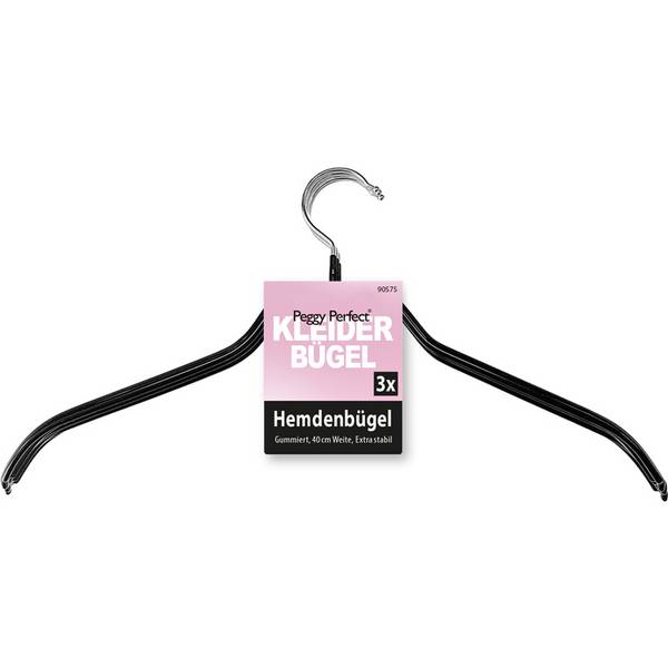 Peggy Perfect Metall-Kleiderbügel ohne Steg, 3er Pack