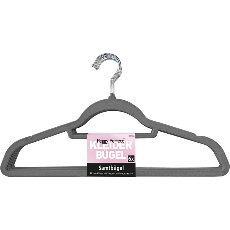 Peggy Perfect Kleiderbügel "Samtbügel" mit Steg, 6er Pack-0