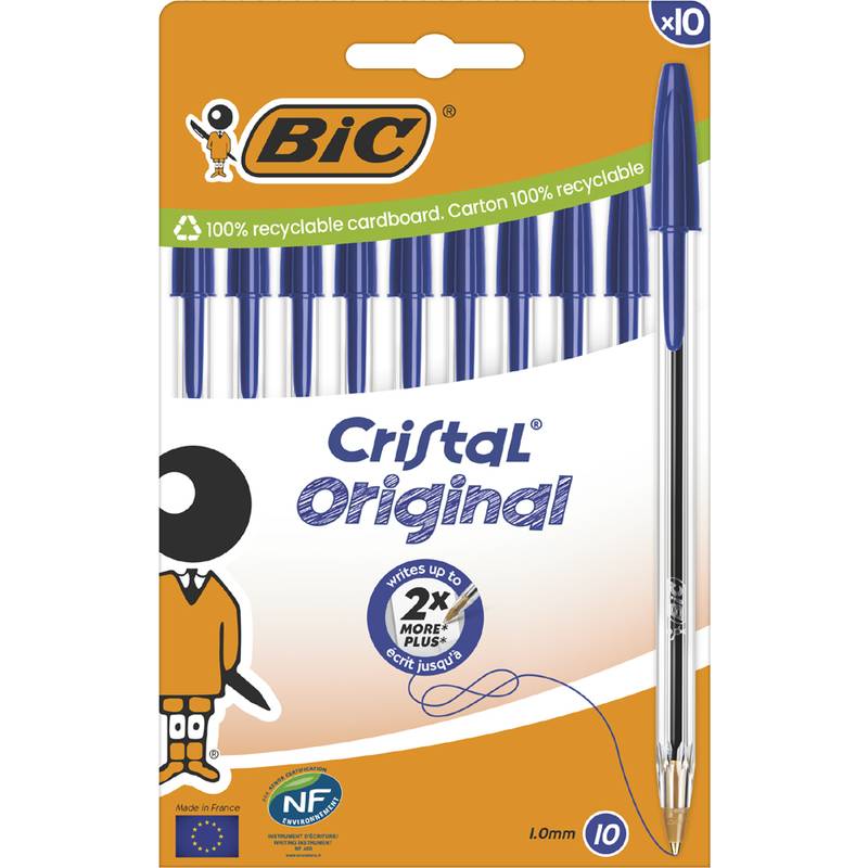 BIC - Kugelschreiber Cristal Original transparent Schreibfarbe blau 10 St.-0