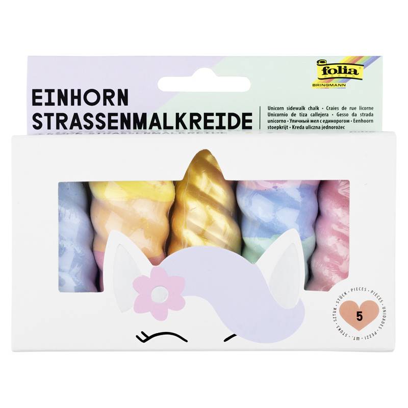 folia Straßenmalkreide "Einhorn", farbig sortiert-0