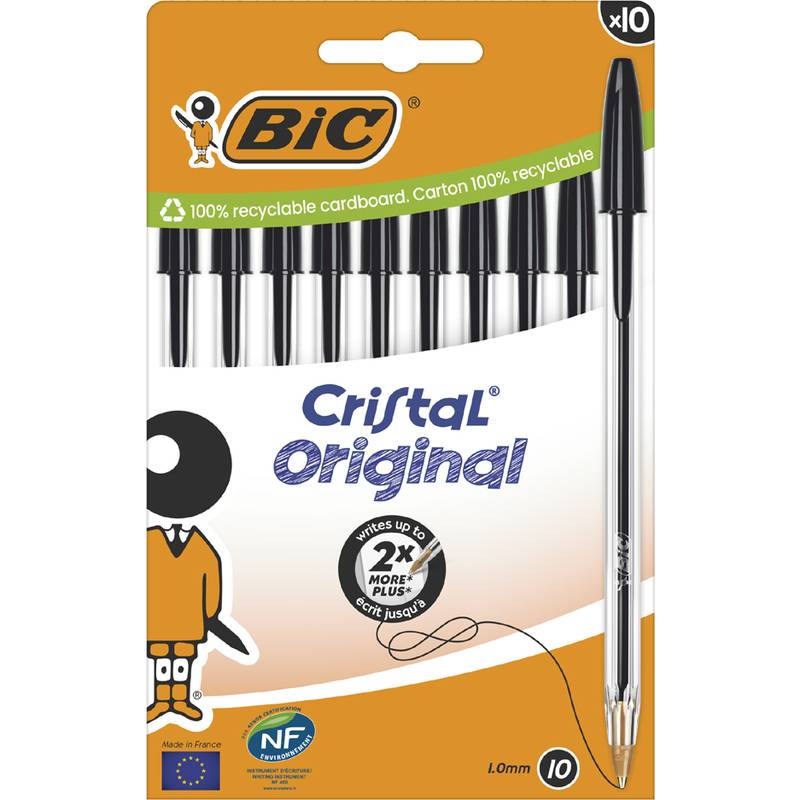 BIC Kugelschreiber Cristal Original, schwarz, 10er Kartonbox (5110205)-0
