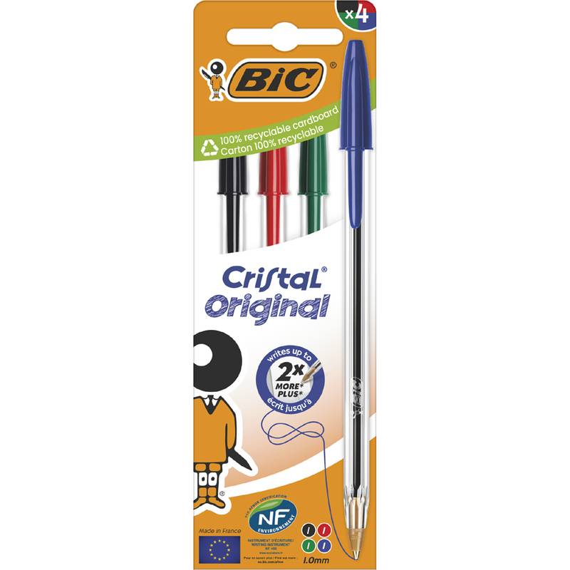 BIC Kugelschreiber Cristal Original, sortiert, 4er Kartonbox (5110203)-0
