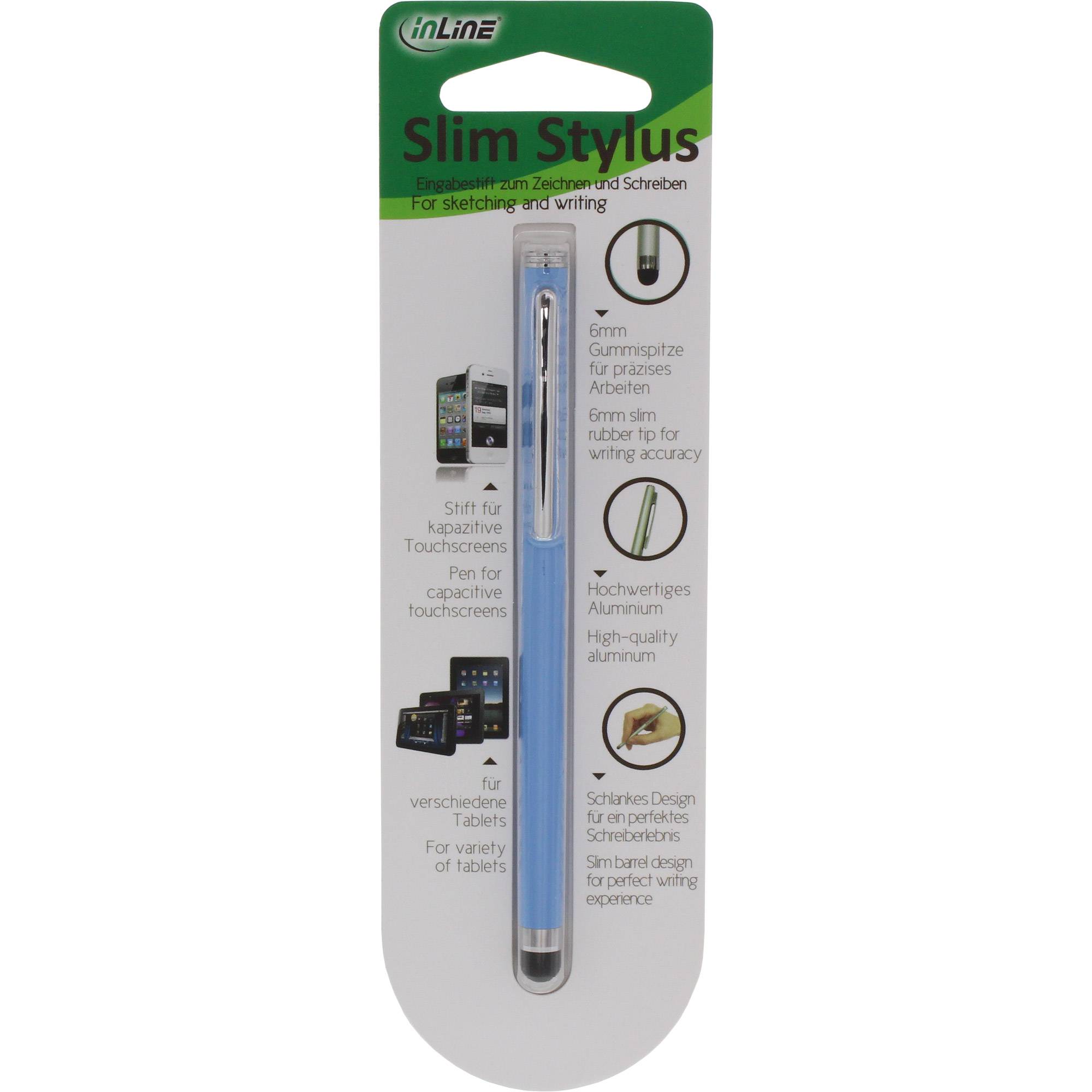 InLine® Stylus, Stift für Touchscreens von Smartphone und Tablet, blau-2
