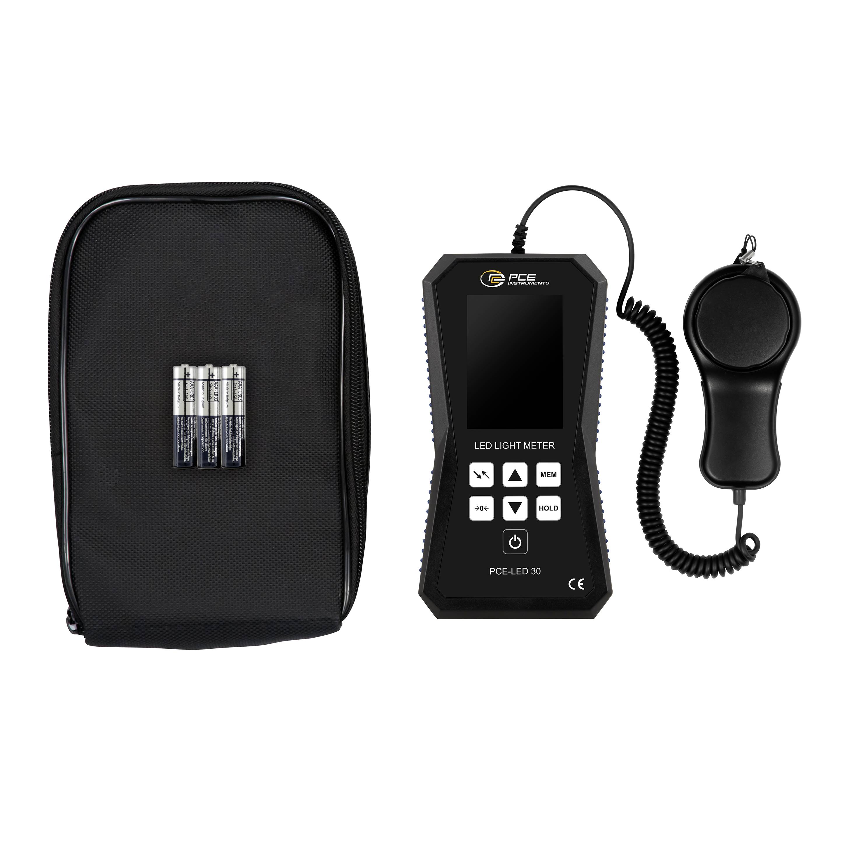 PCE Instruments Luxmeter PCE-LED 30 Messung bis 400000 lx |inkl. Datenlogger |CNS 5519 |JIS C1609:1993 |IP52-6
