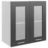 Hängeglasschrank Hochglanz-Grau 60x31x60 cm Spanplatte