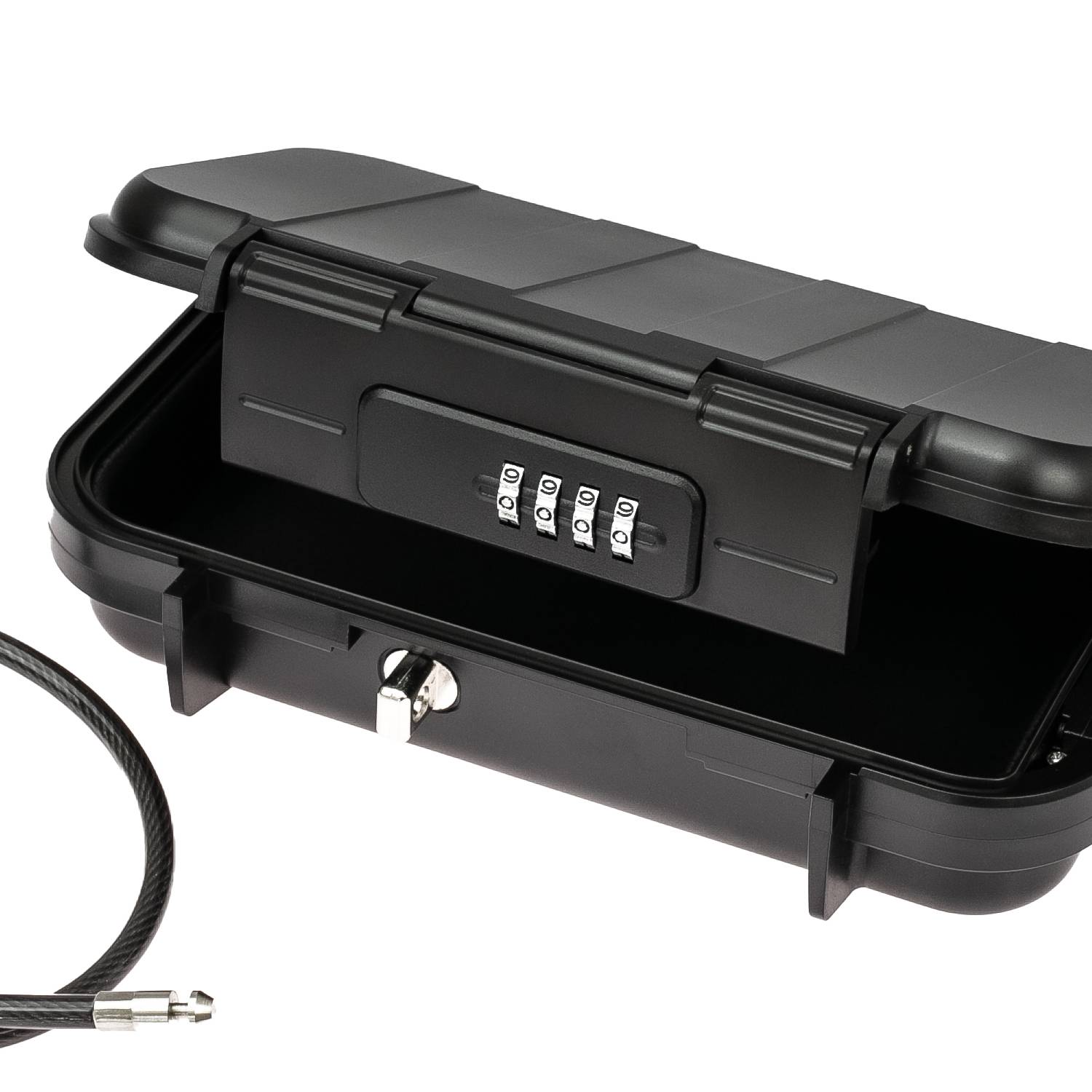 HMF 318-02 Tragbarer Safe mit Zahlenschloss, wasserdichter Mini Tresor mit Drahtseil, 23,5 x 14,5 x 5,8 cm-3