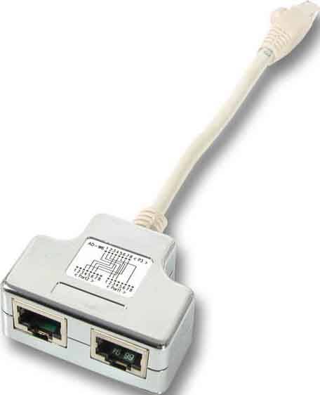EFB T-Adapter Cat.5e 10/100BaseT/ISDN Kabel Patchkabel RJ45-1