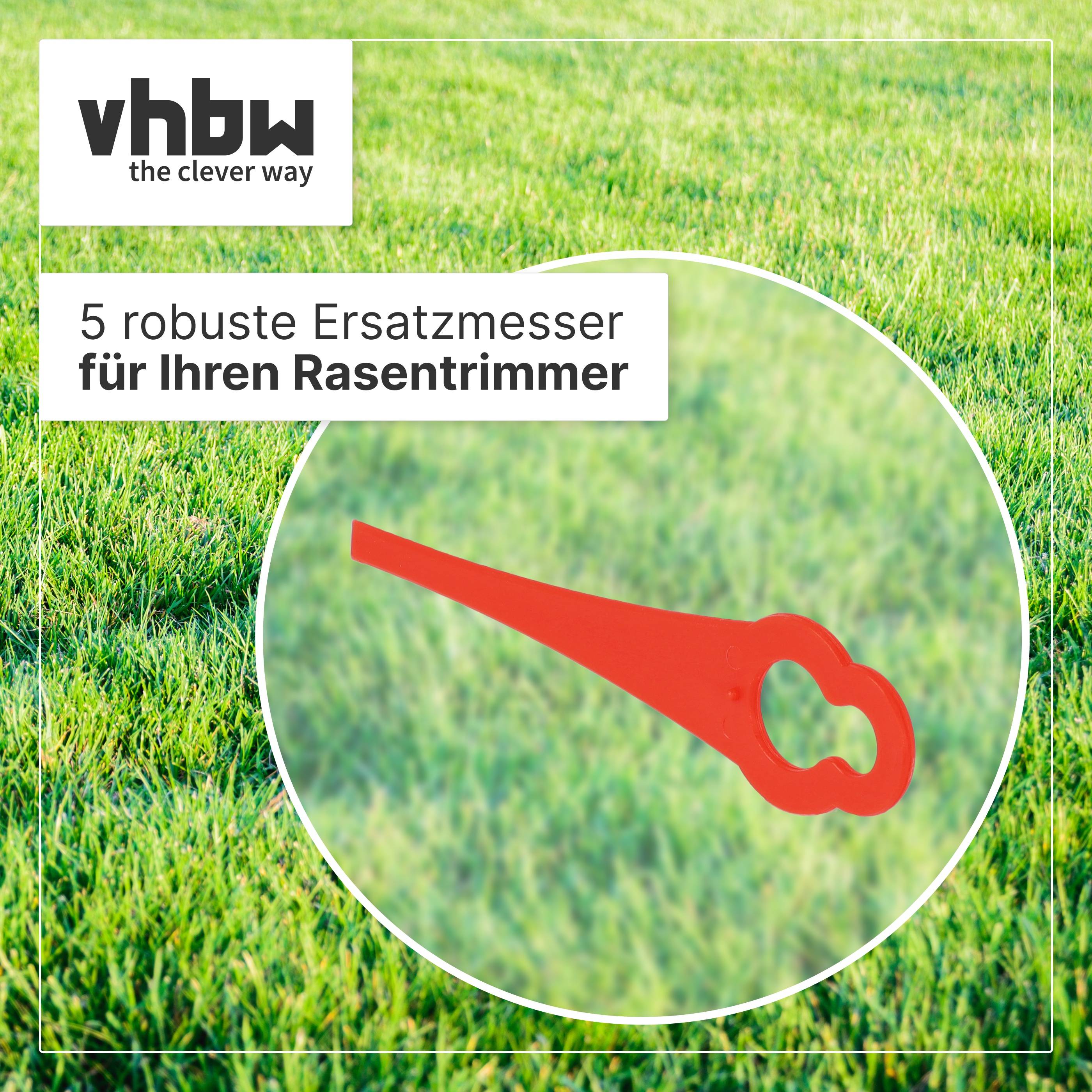 vhbw 5x Ersatz-Messer kompatibel mit Homebase Sovereign ST05 Rasentrimmer | Ersatzklinge Rot, Nylon / Kunststoff-2