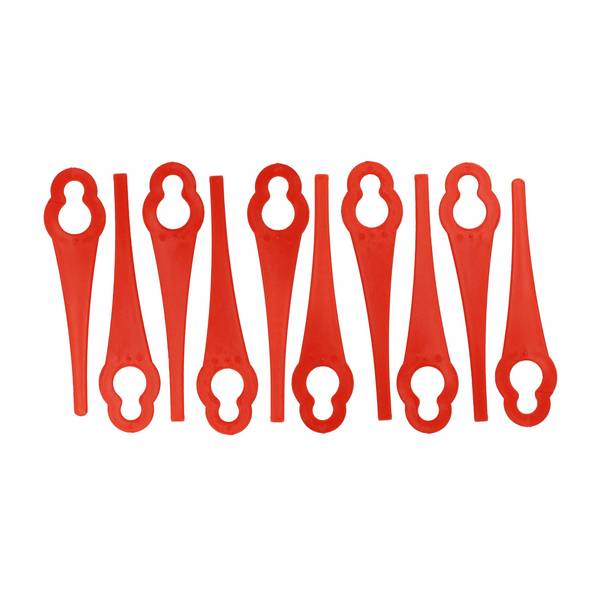 vhbw 10x Ersatz-Messer Ersatz für Homebase 410386 für Rasentrimmer | Ersatzklinge Rot, Nylon / Kunststoff