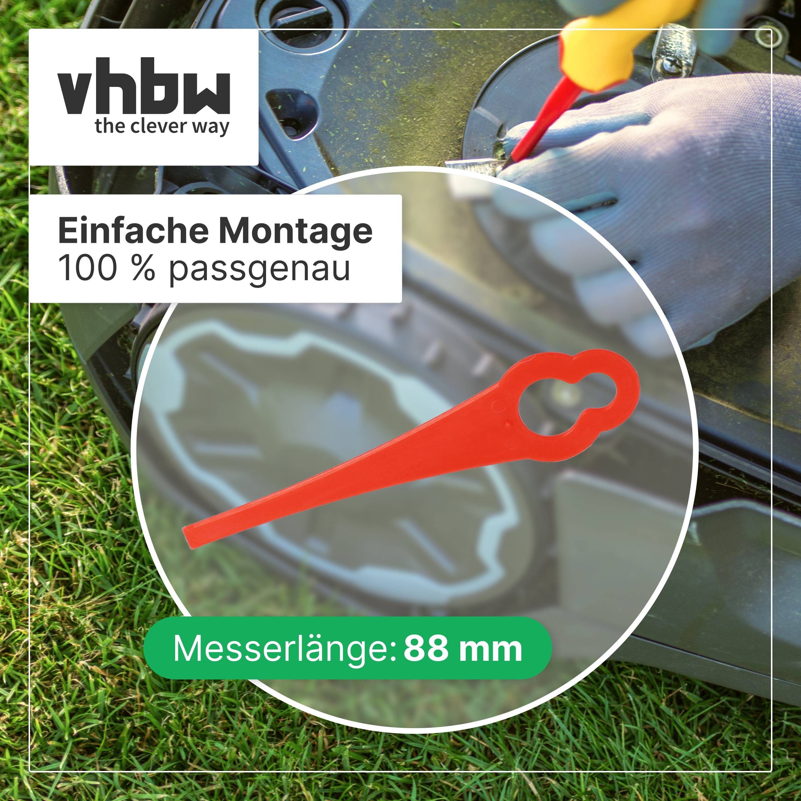 vhbw 20x Ersatz-Messer kompatibel mit Ozito PXCLTS-018 Rasentrimmer | Ersatzklinge Rot, Nylon / Kunststoff-3