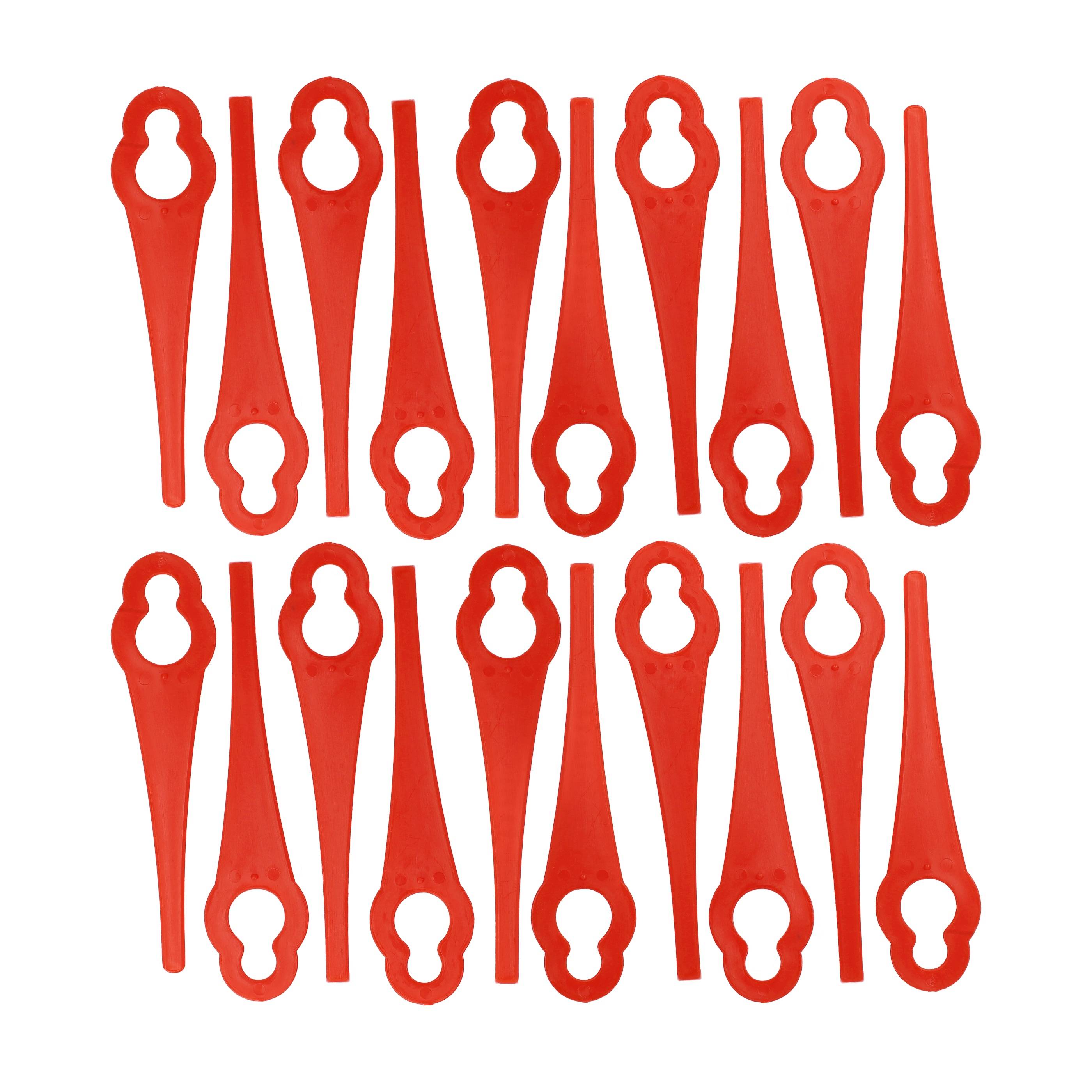 vhbw 20x Ersatz-Messer kompatibel mit Ozito PXCLTS-018 Rasentrimmer | Ersatzklinge Rot, Nylon / Kunststoff-0