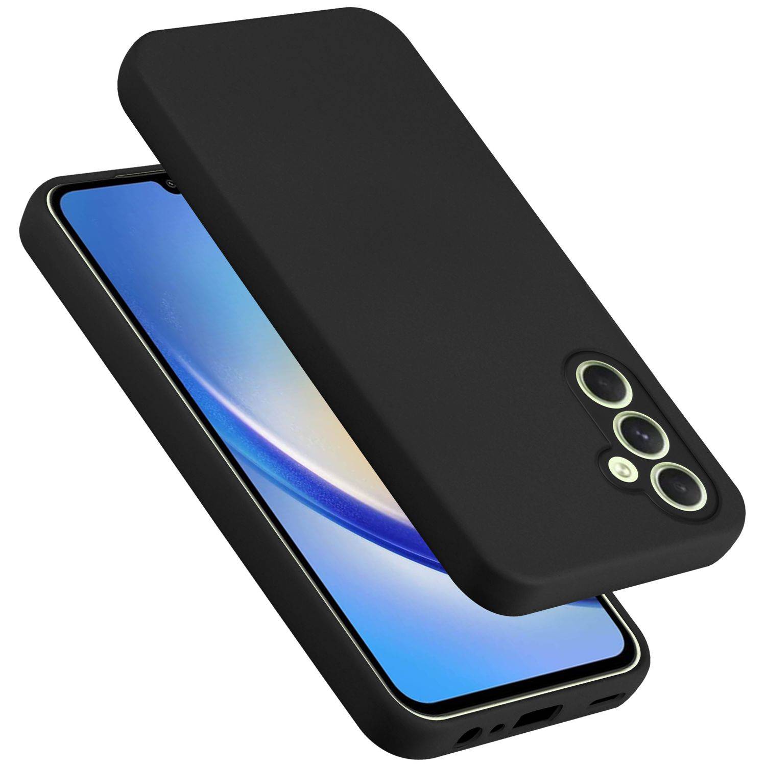 Cadorabo Schutzhülle für Samsung Galaxy A34 5G Hülle in Schwarz Handyhülle Case Cover TPU Etui-0
