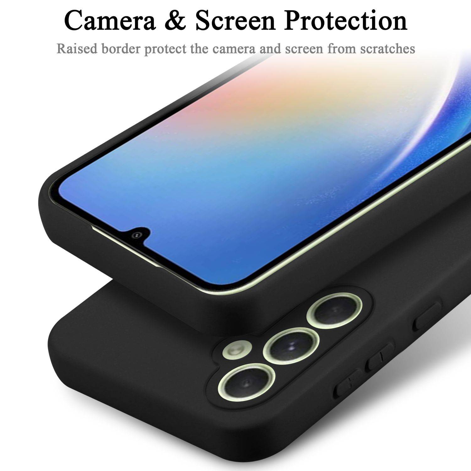 Cadorabo Schutzhülle für Samsung Galaxy A34 5G Hülle in Schwarz Handyhülle Case Cover TPU Etui-3