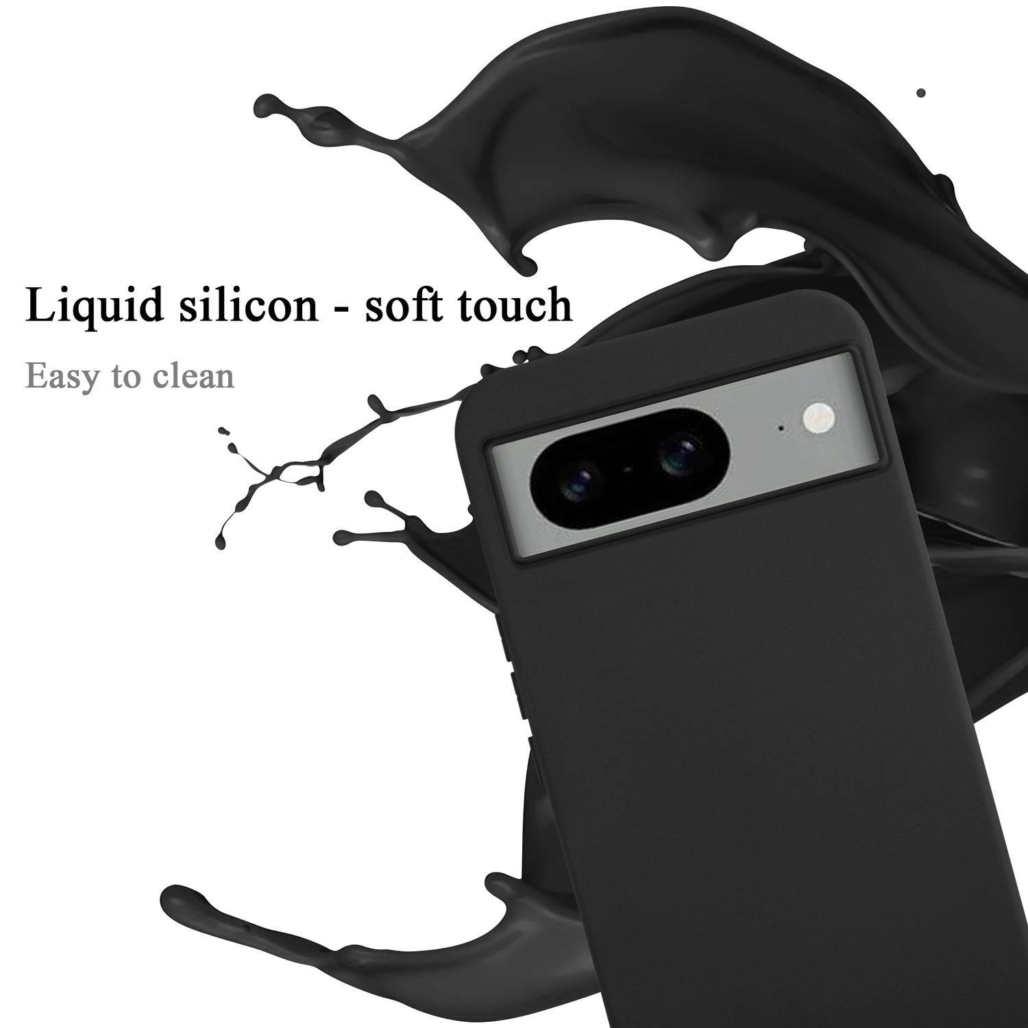 Cadorabo Schutzhülle für Google PIXEL 8 Hülle in Schwarz Handyhülle Case Cover TPU Etui-1