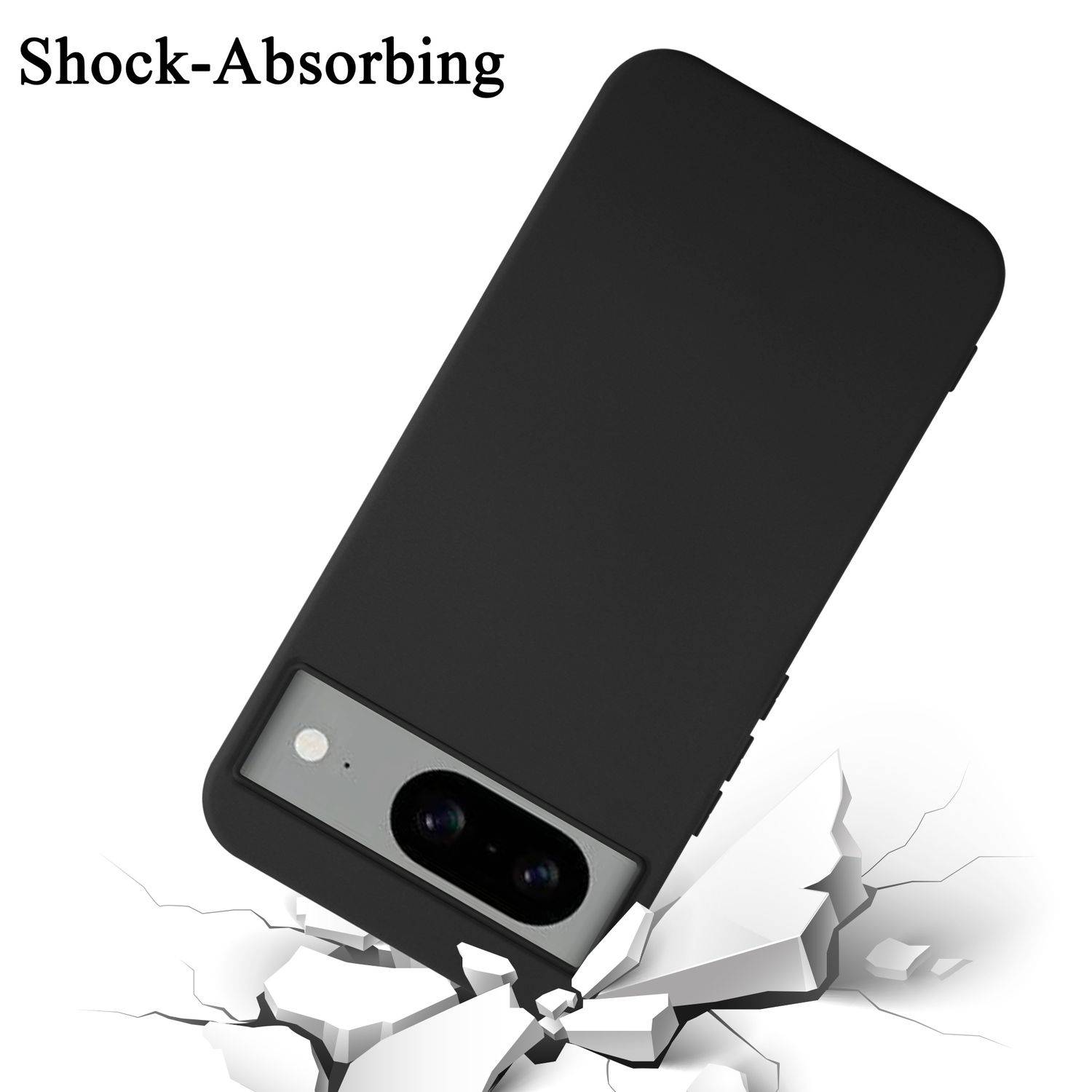 Cadorabo Schutzhülle für Google PIXEL 8 Hülle in Schwarz Handyhülle Case Cover TPU Etui-2