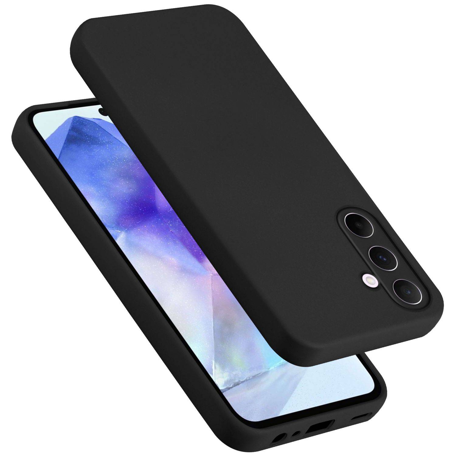 Cadorabo Schutzhülle für Samsung Galaxy A55 Hülle in Schwarz Handyhülle Case Cover TPU Etui-0