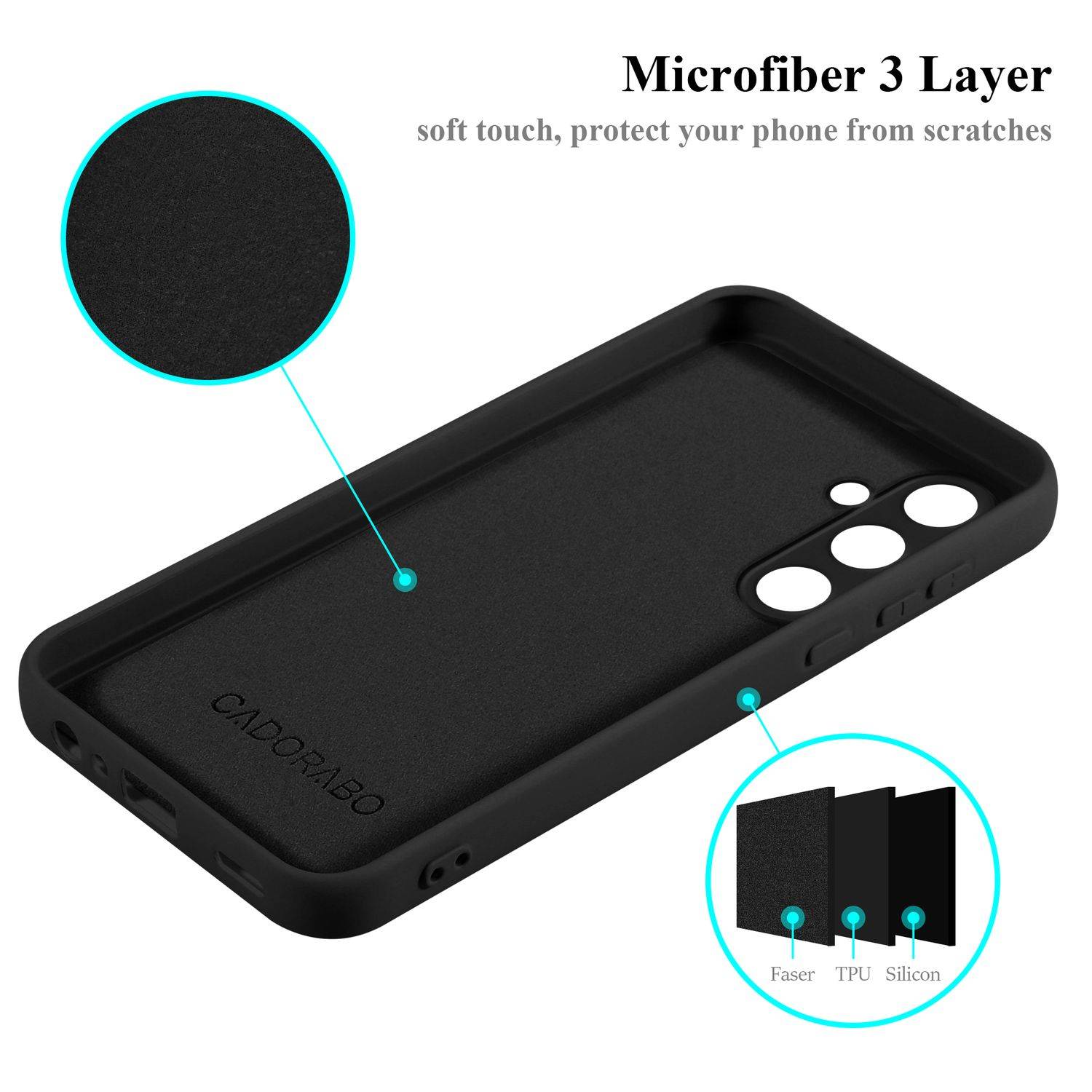 Cadorabo Schutzhülle für Samsung Galaxy A55 Hülle in Schwarz Handyhülle Case Cover TPU Etui-4