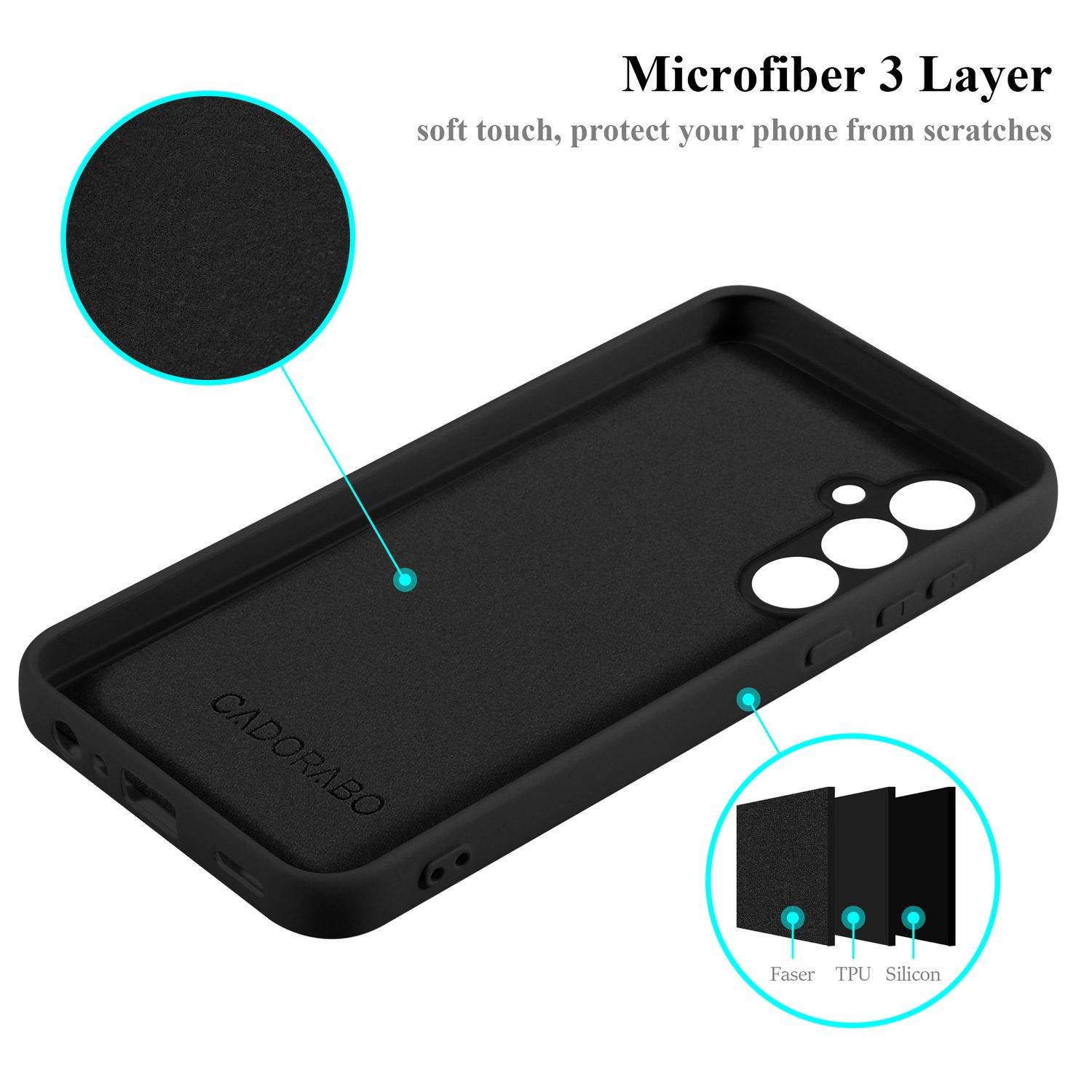 Cadorabo Schutzhülle für Samsung Galaxy A54 5G Hülle in Schwarz Handyhülle Case Cover TPU Etui-4
