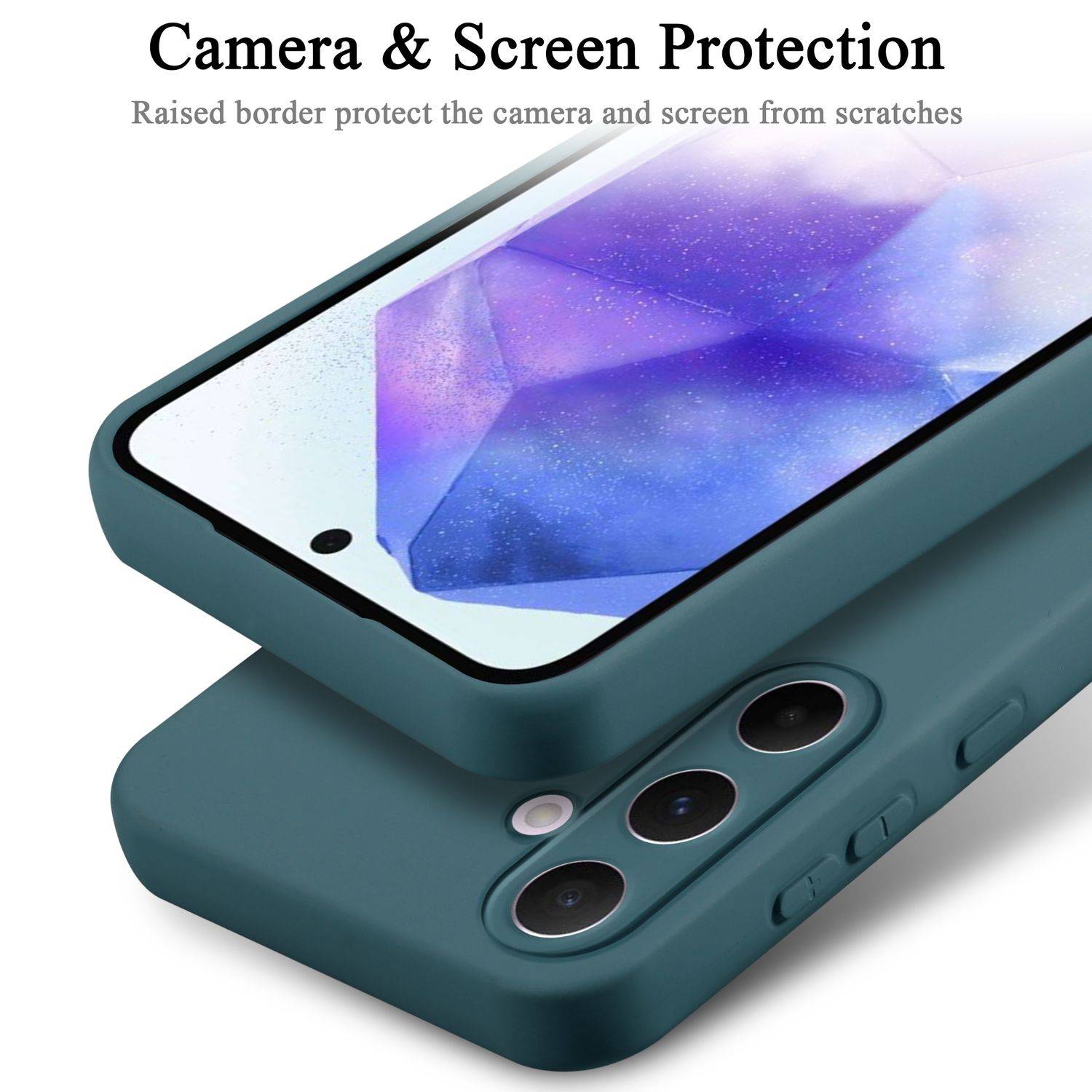 Cadorabo Schutzhülle für Samsung Galaxy A55 Hülle in Grün Handyhülle Case Cover TPU Etui-3