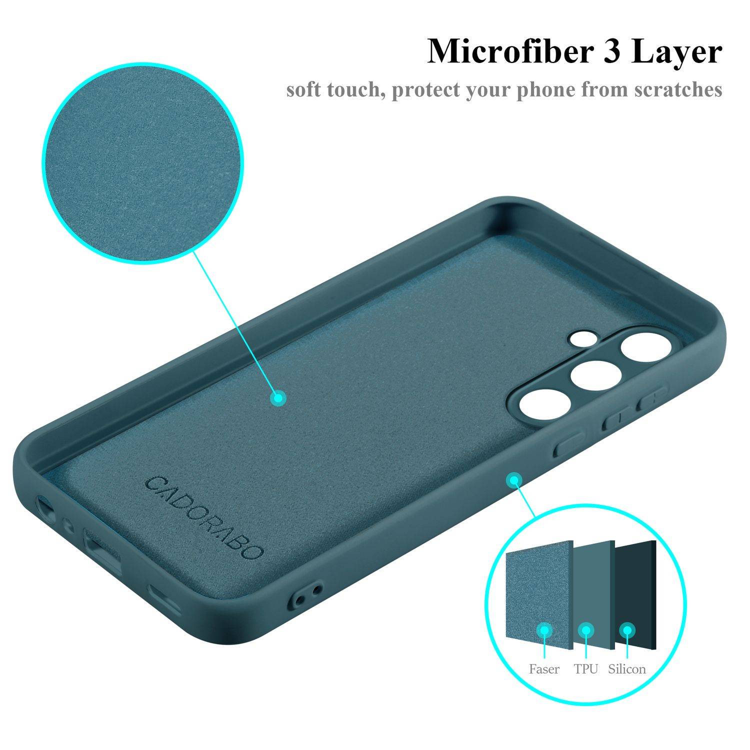 Cadorabo Schutzhülle für Samsung Galaxy A55 Hülle in Grün Handyhülle Case Cover TPU Etui-4