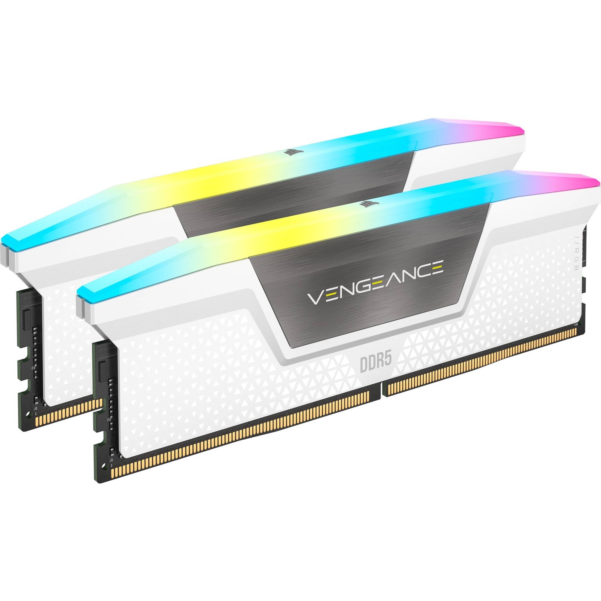 Corsair Vengeance RGB , 32 GB, 2 x 16 GB, DDR5, 6000 MHz, 288-pin DIMM, Weiß - Schneller DDR5-RAM in Weiß - 32 GB großes-1