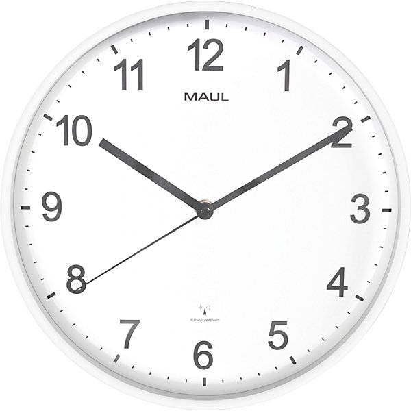 Wanduhr MAULsprint Funkuhrwerk weiß. Jakob Maul GmbH 79092749-0