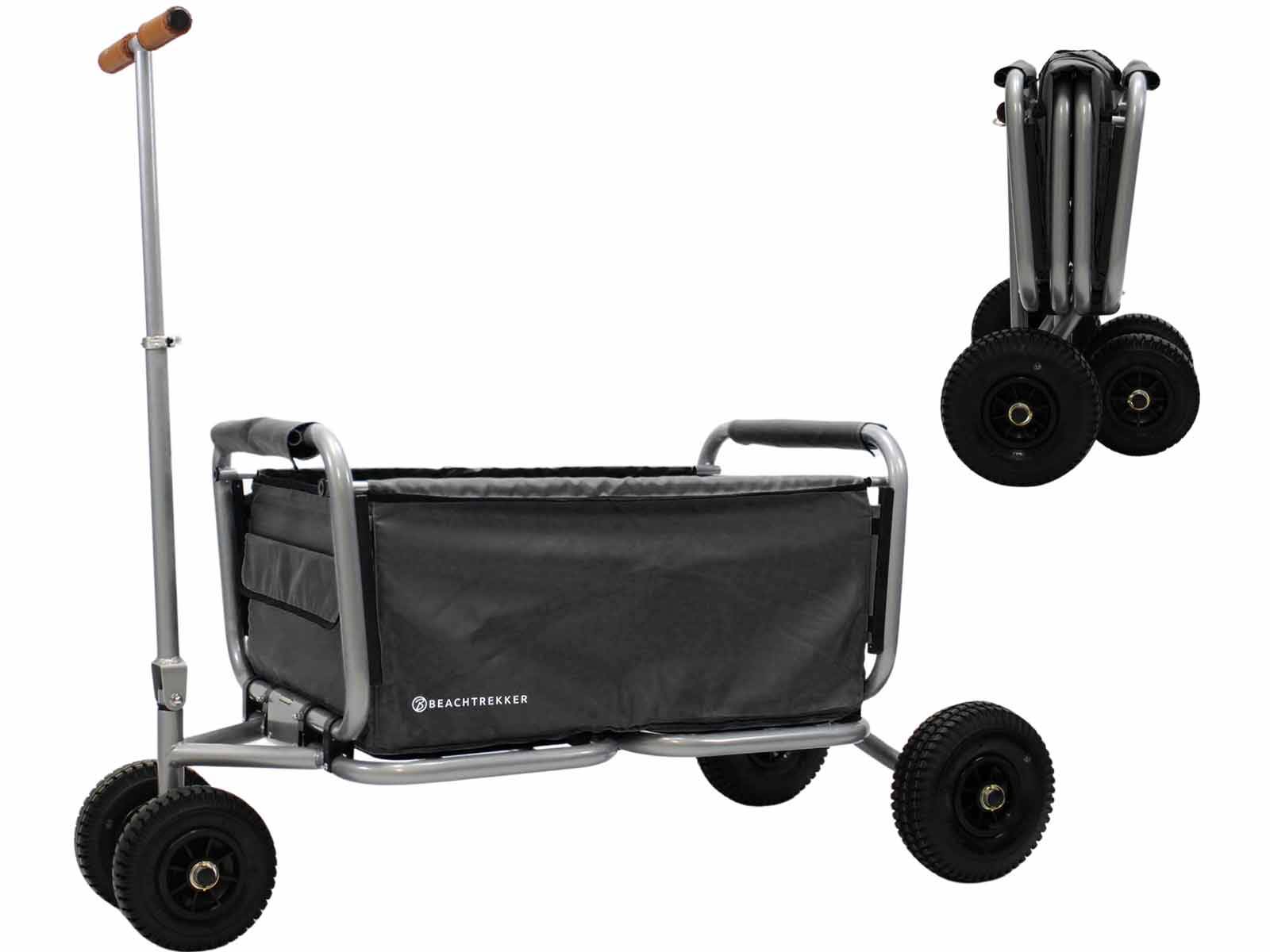 Beachtrekker faltbarer Bollerwagen Life mit integrierter Feststellbremse Schwarz und PU-Reifen-0