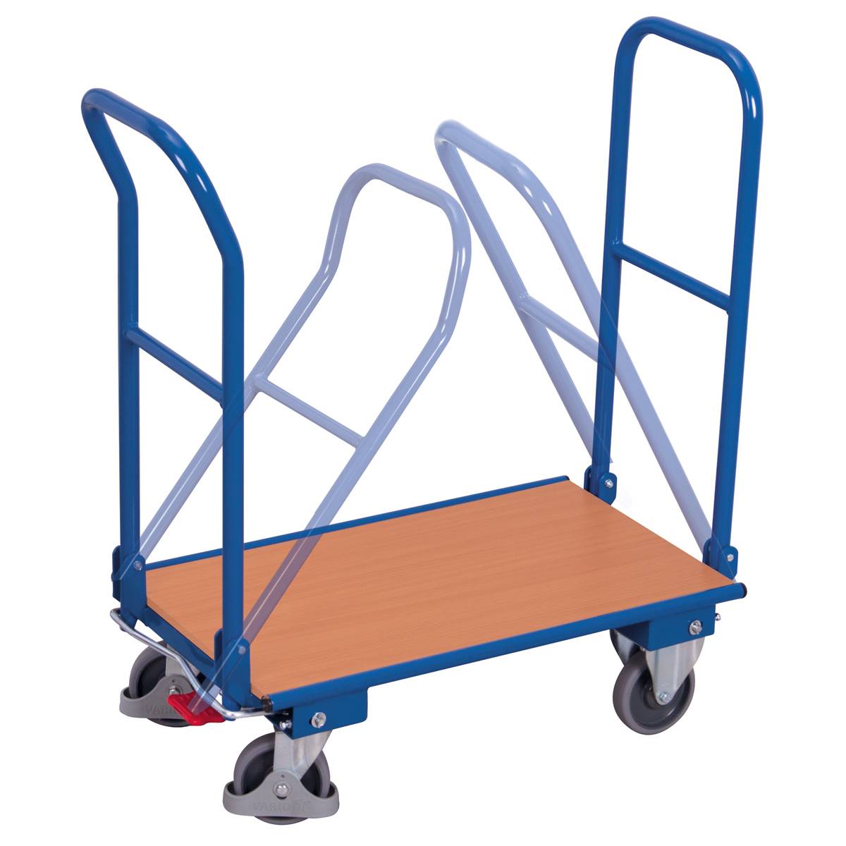 VARIOfit Klappbügelwagen mit 2 Bügeln 720x450mm Enzianblau RAL 5016-0