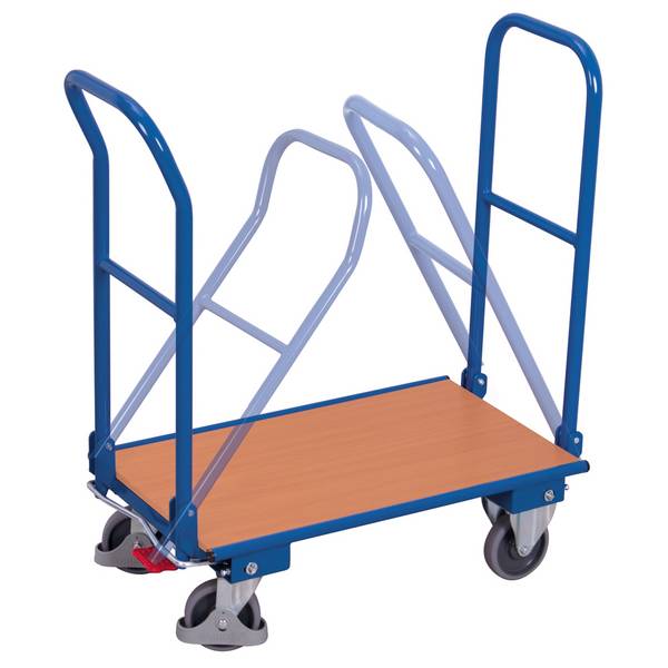 VARIOfit Klappbügelwagen mit 2 Bügeln 720x450mm Enzianblau RAL 5016