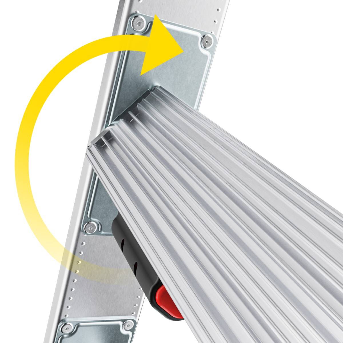 Hailo Sprossenschiebeleiter S120 Pro mit innovativen 3 Dreh-Stufen mit großer Standfläche 3x12 Spr-2