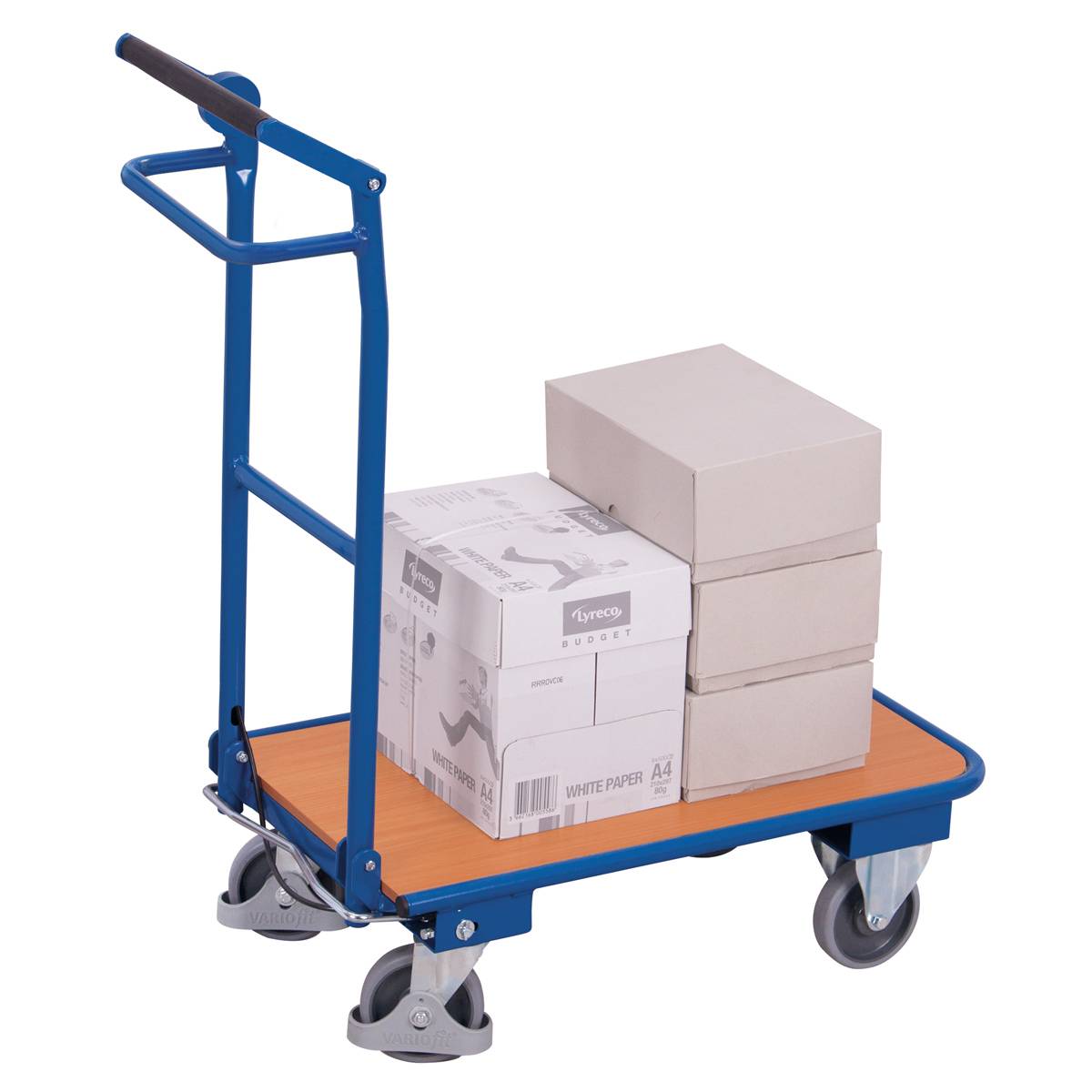 VARIOfit Klappbügelwagen mit Totmannsbremse 150kg Tragkraft Enzianblau-1