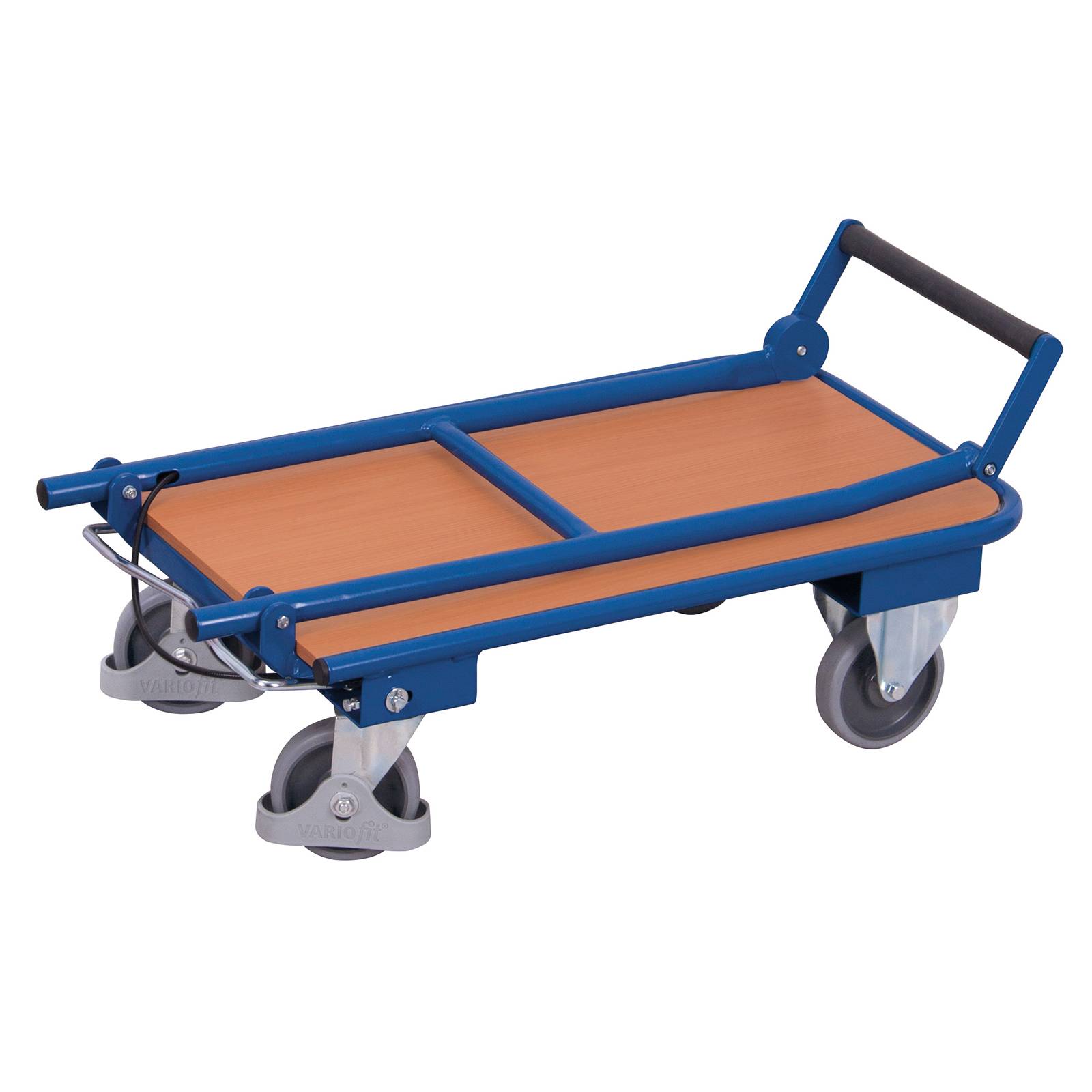 VARIOfit Klappbügelwagen mit Totmannsbremse 150kg Tragkraft Enzianblau-2