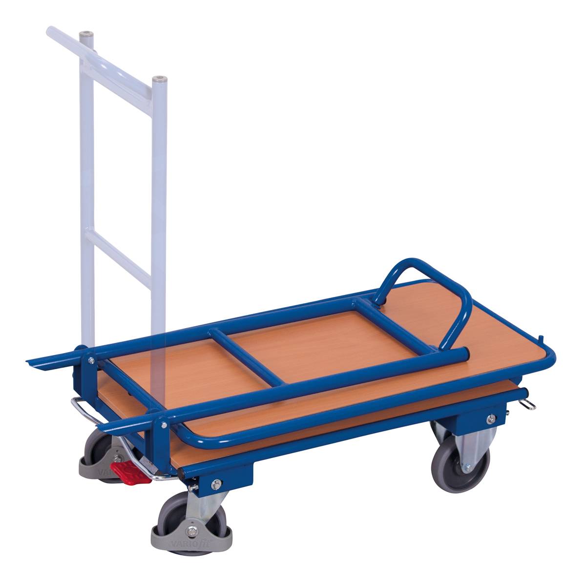 VARIOfit Klappbügelwagen mit 2 Etagen 720x450mm Ladefläche Enzianblau-2