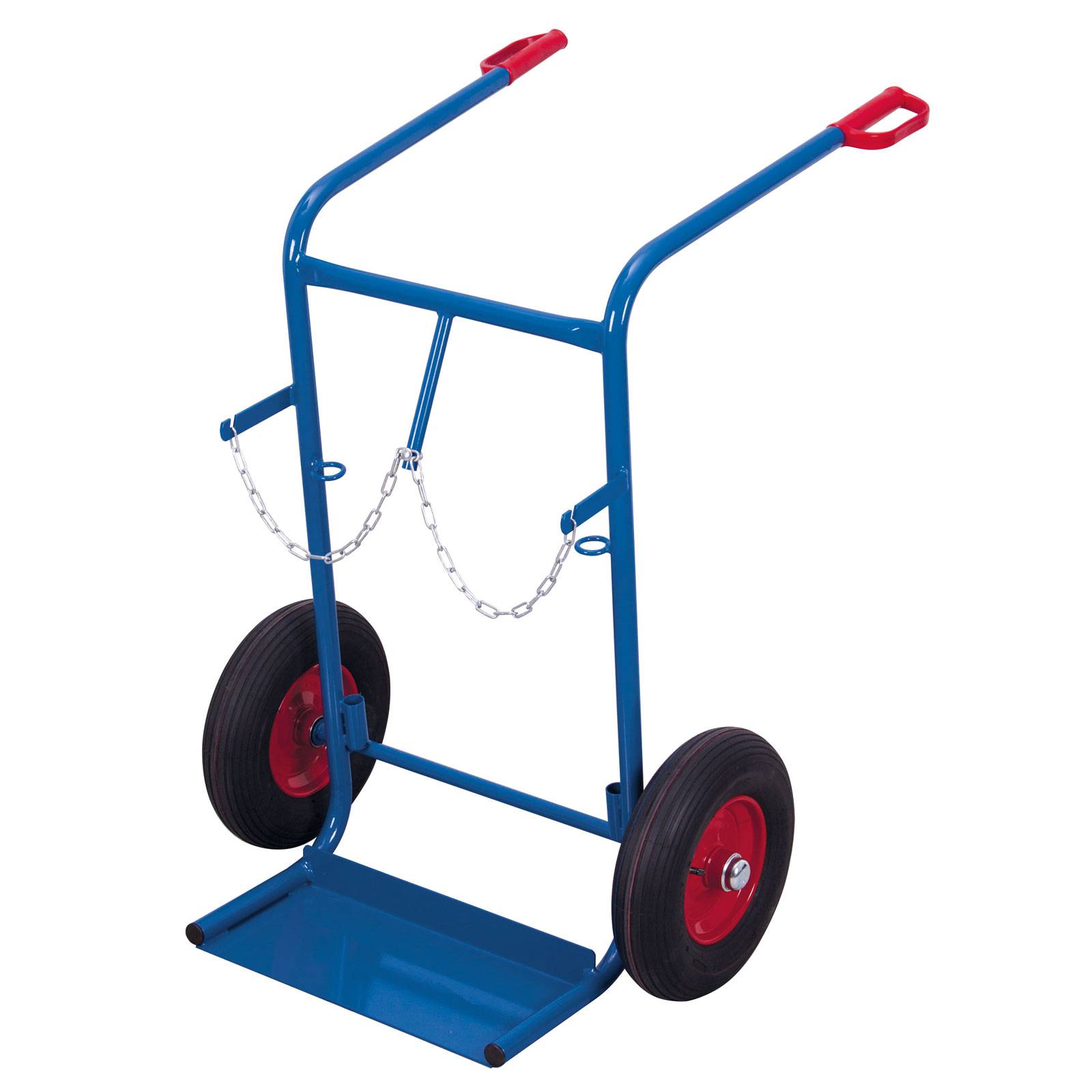 VARIOfit Stahlflaschenkarre 200kg Traglast für 2 Flaschen a 40-50 Liter Luftbereifung-0