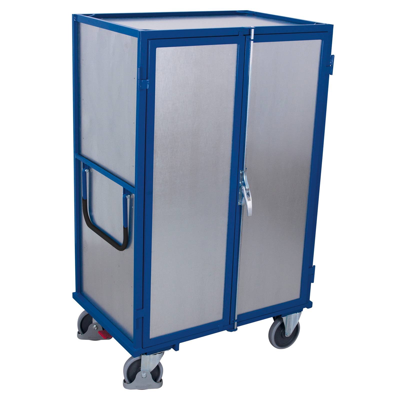 VARIOfit Etagenwagen aus Stahlblech mit Schiebebügel, Hebelgriff und 5 Ladeflächen 1045x685mm Enzi-2