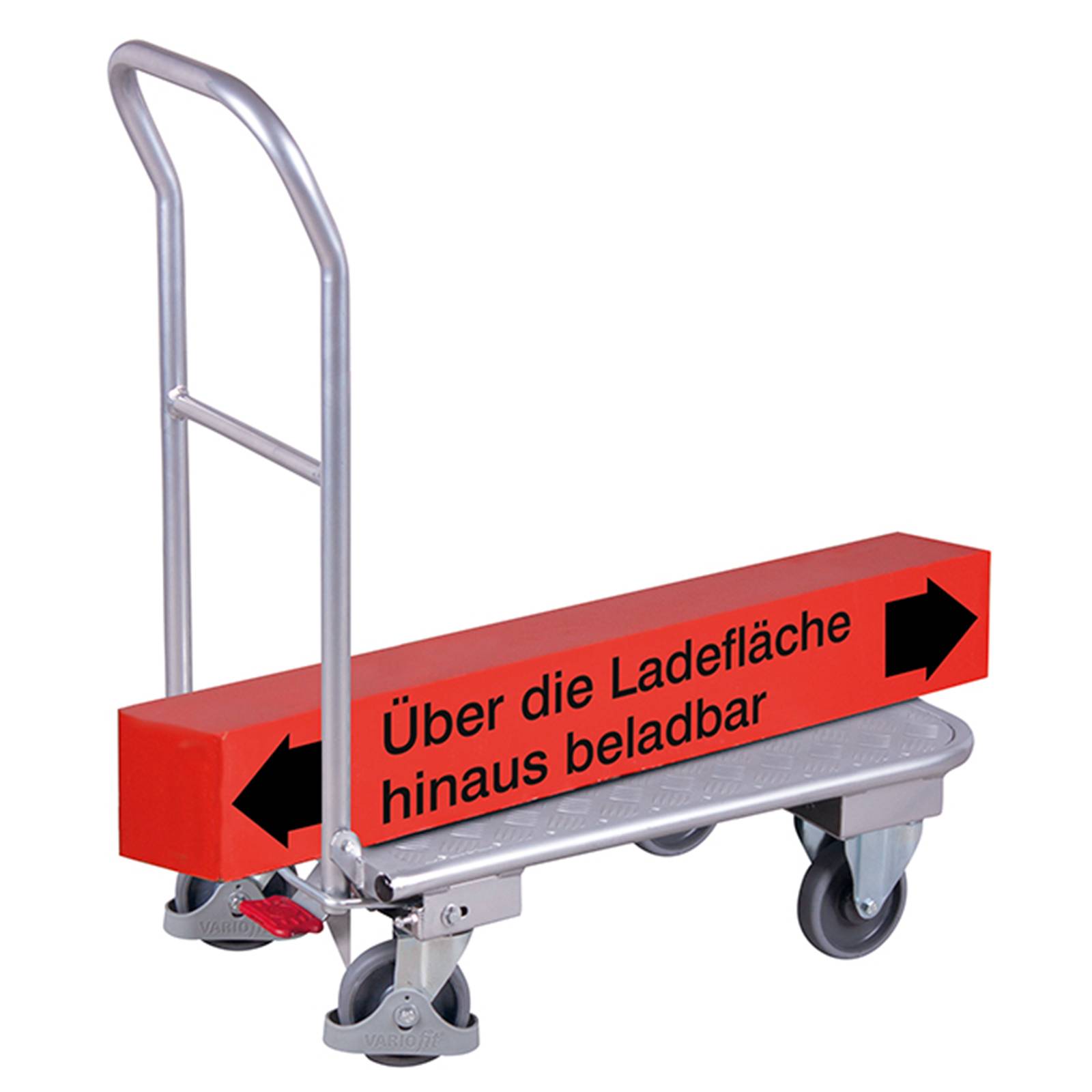 VARIOfit Klappbügelwagen mit Schiebebügel und Riefengummimatte aus Aluminium 900x600mm-1