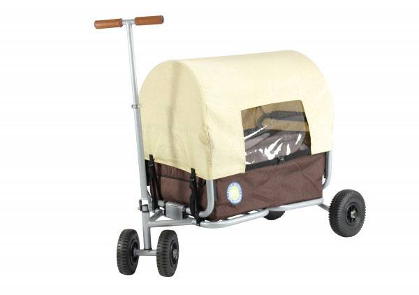 Beachtrekker faltbarer Bollerwagen Life mit integrierter Feststellbremse und Sonnenverdeck Braun und-0