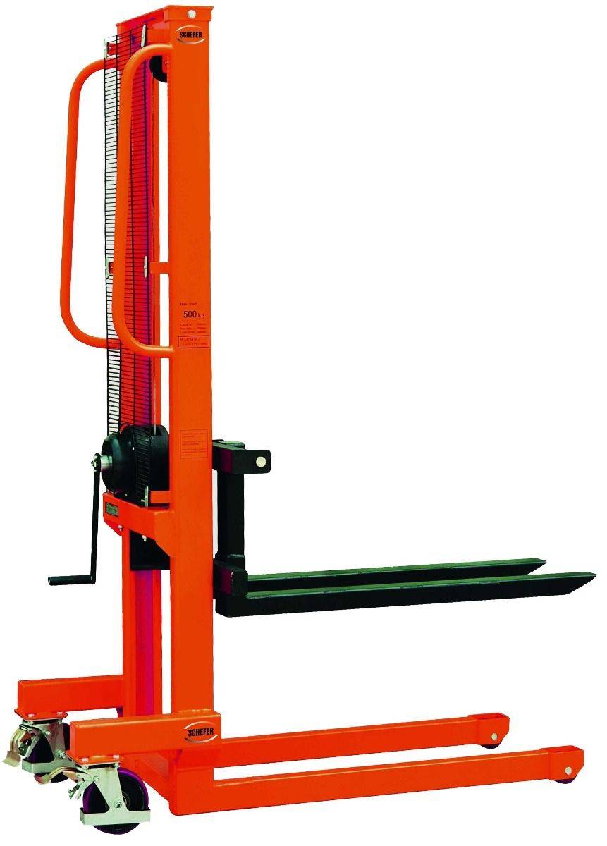 Schefer Handwindenstapler HWS Premium Tragkraft 500kg Gabellänge 1000mm-0