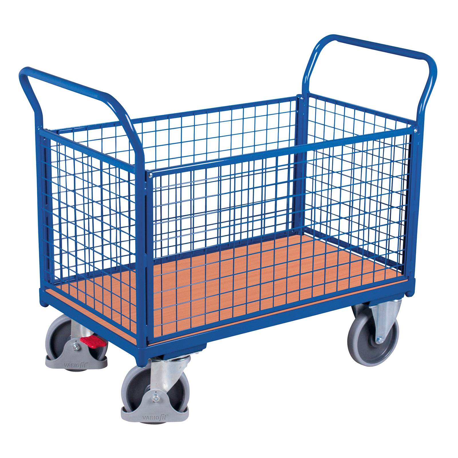 VARIOfit Vierwandwagen mit Drahtgitter 850x450mm Enzianblau RAL 5016-0