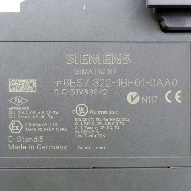 Siemens Dig.Industr. Digitalausgabe 8Dig.Ausg. 24VDC 2A 6ES7322-1BF01-0AA0-2