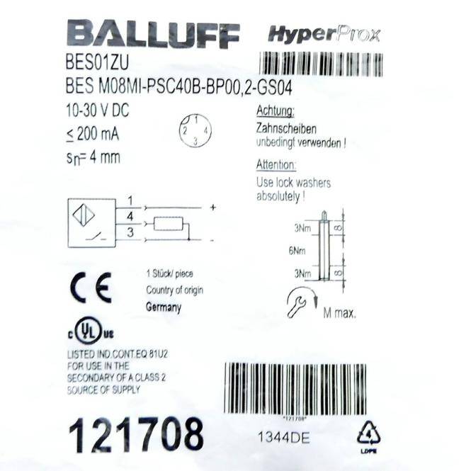 BALLUFF Induktiver Sensor BES01ZU (BES M08MI-PSC40B-BP00,2-GS04)-3