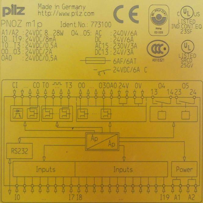PILZ PNOZ m1p Basisgerät, P/n: 773100-1