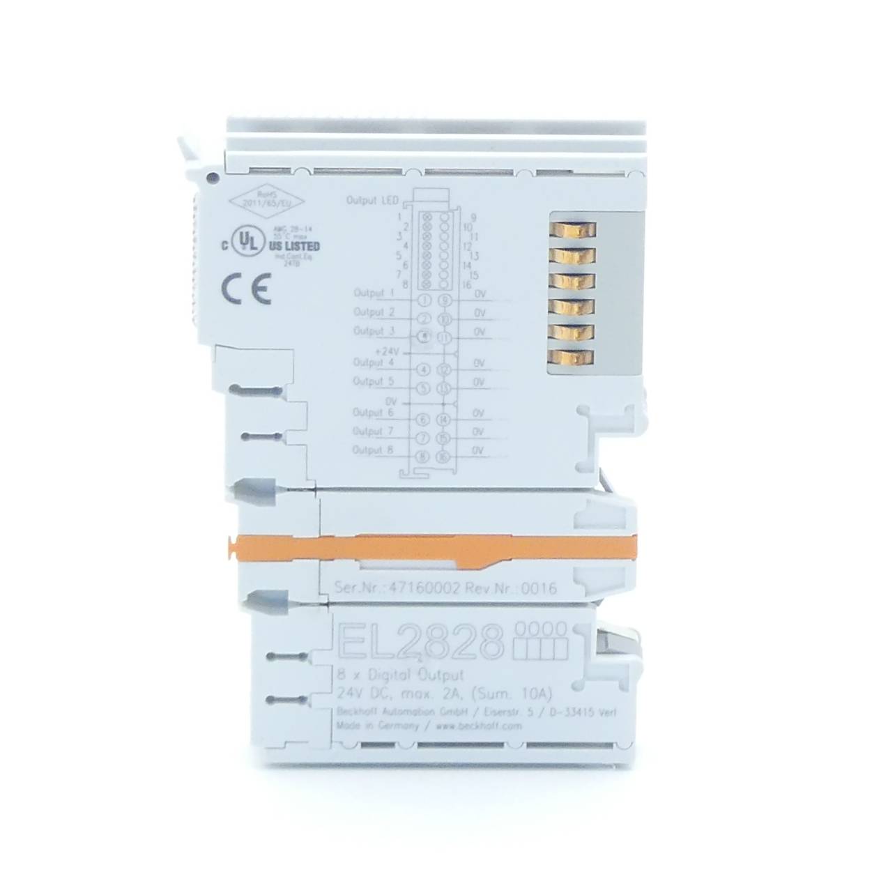 Beckhoff EL2828, EtherCAT-Klemme, 8-Kanal-Digital-Ausgang, 24V DC, 2A-2