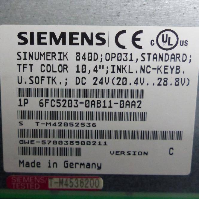 Siemens Bedienfeld Sinumerik 840D, Komplett (6FC5203-0AB11-0AA2)-1