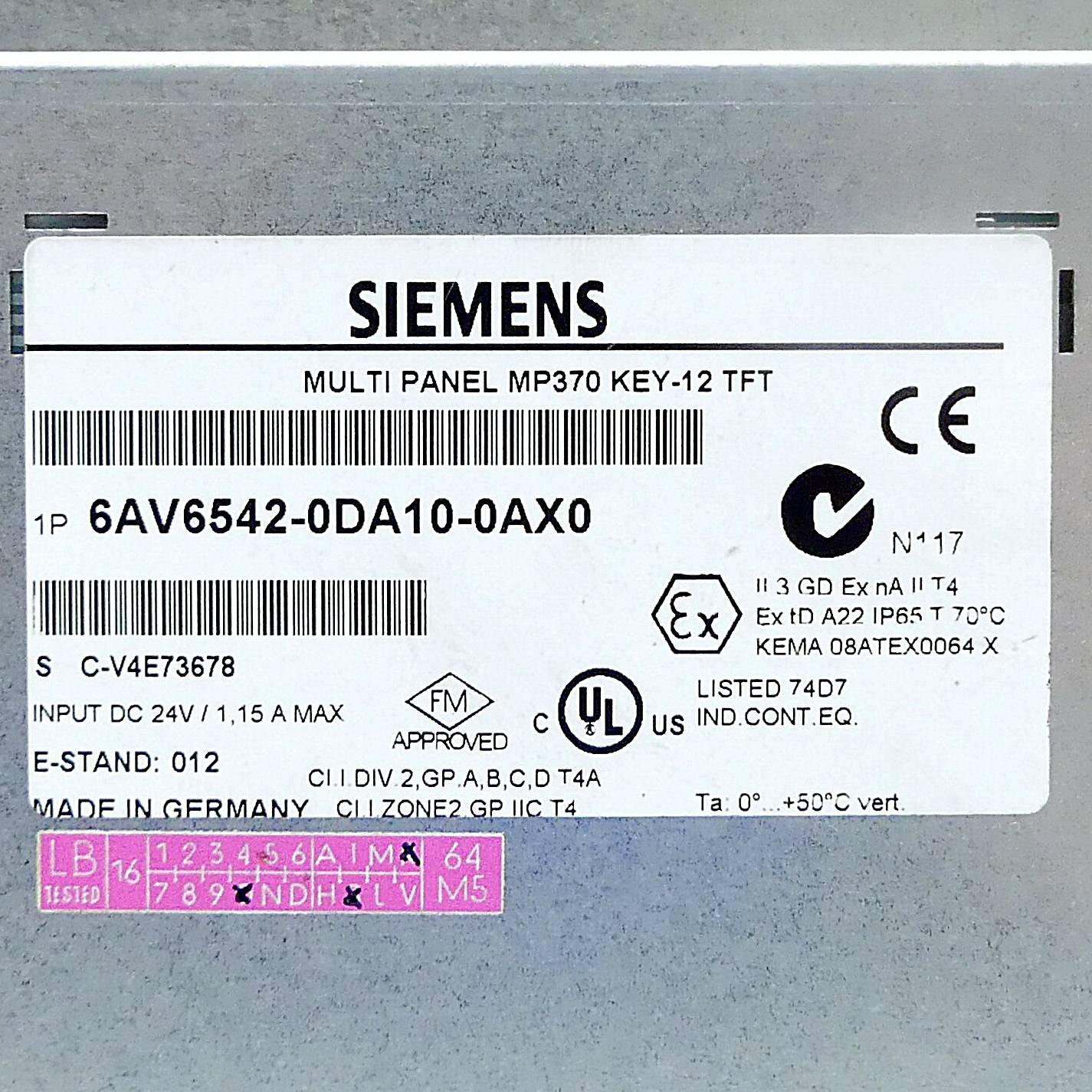 Siemens Multi Panel MP 370 Key-12 TFT (6AV6542-0DA10-0AX0)-1