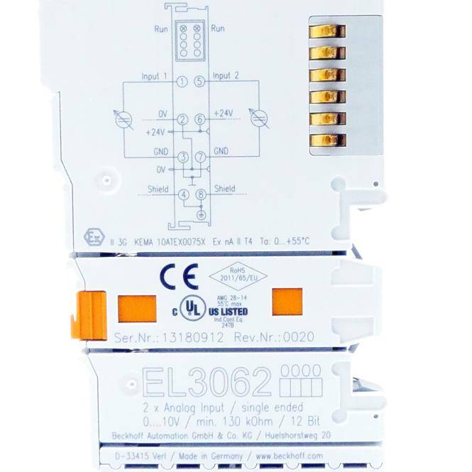 Beckhoff EL3062 EtherCAT-Klemme 2-Kanal-Analog-Eingang-1