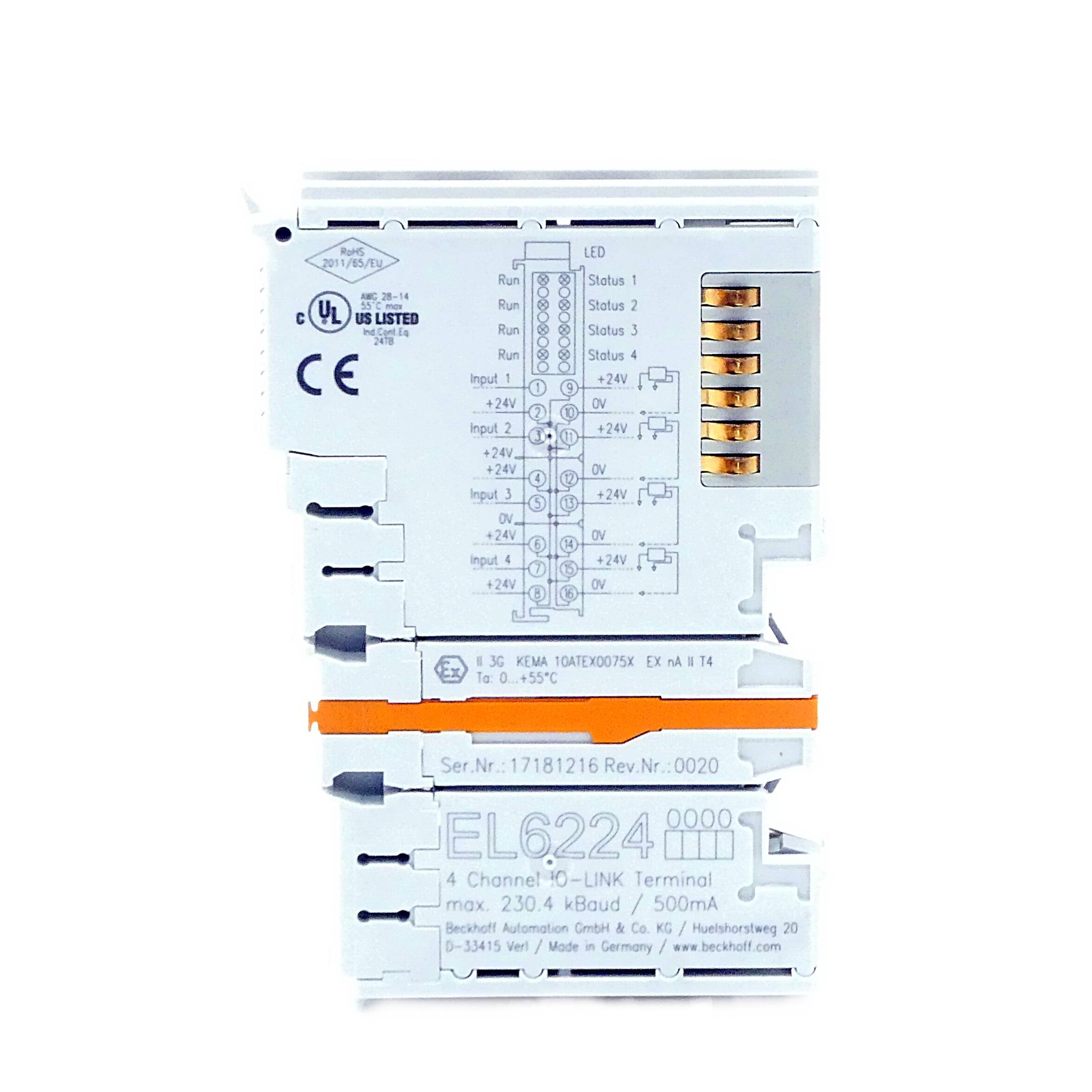 Beckhoff EtherCAT-Klemme 4-Kanal Kommunikations Interface EL6224 ( EL 6224 )-2
