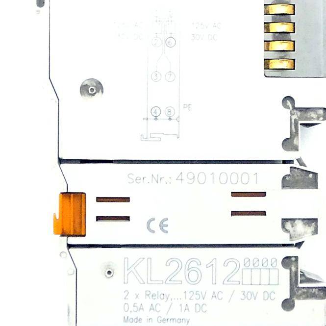 Beckhoff KL2612, Busklemme, 2-Kanal-Relais-Ausgang, 125 V AC, 30V DC, 0,5A AC, 2 A DC-1
