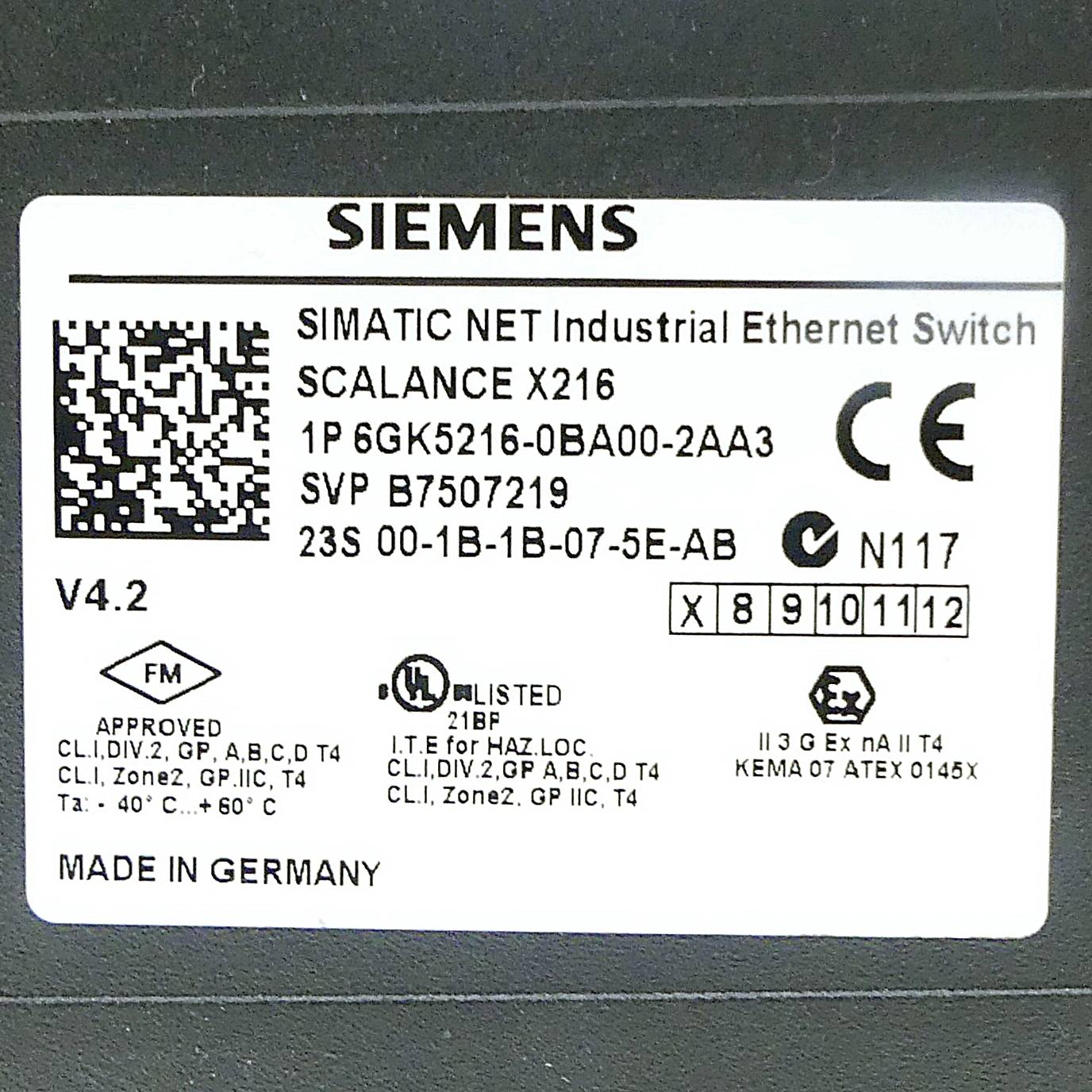 Siemens Dig.Industr. Switch Scalance 16x10/100Mbit/s RJ45 6GK5216-0BA00-2AA3-1