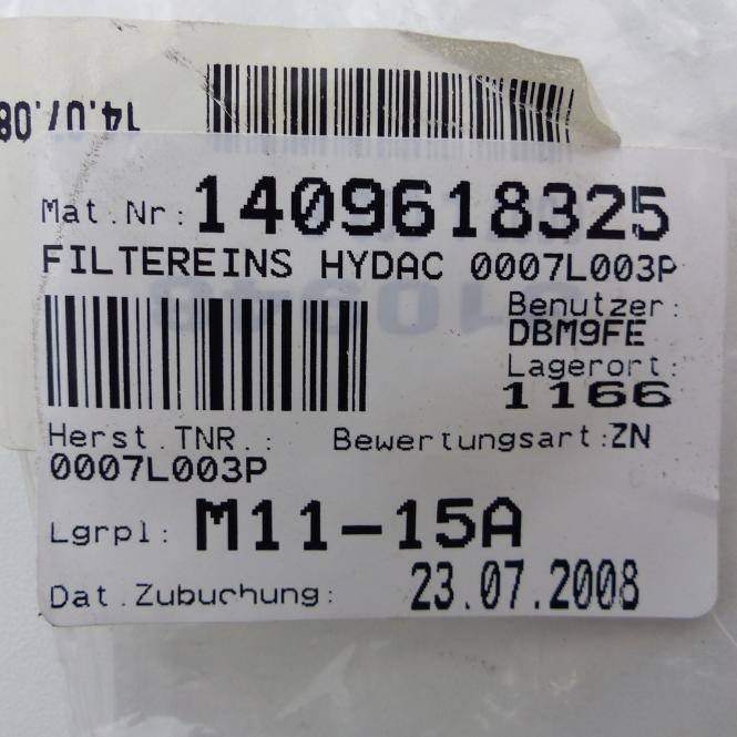 HYDAC Filtereinsatz 1 409 618 325 310948 (0007L003P)-1